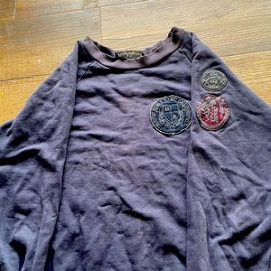 RAF SIMONS VINTAGE A/W 2000-2001 COLLEGIATE PATCH BLUE CREW SWEATSHIRT SIZE 48